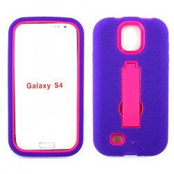 Samsung Galaxy S4 Armor Hybrid with Kickstand (Purple - Hot Pink)